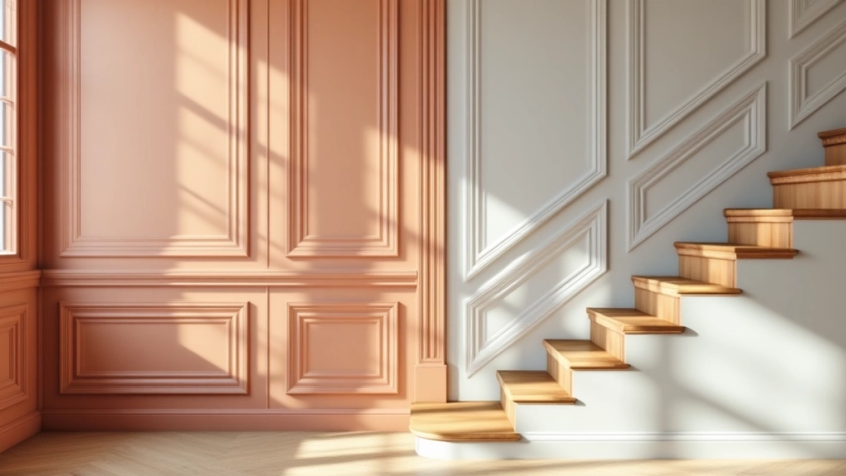 wykończenie ściany przy schodach